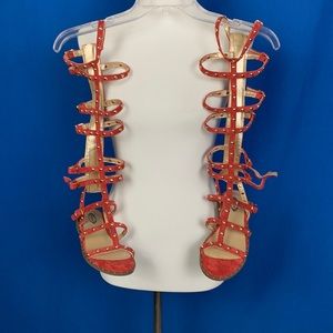 Joyfolie Red Gladiator Sandals for Kids